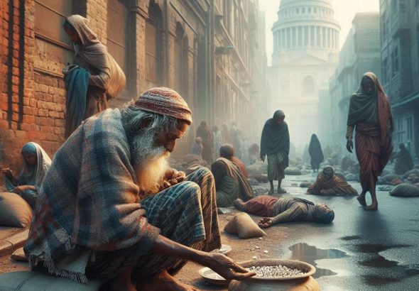 image of poverty with beggars on the streets in bangladesh 1
